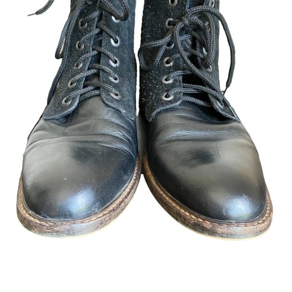 Bull Boxer Vantage 10 Leather Suede Black Biker Ankle Lace Up Boots Biker Core - Picture 6 of 15